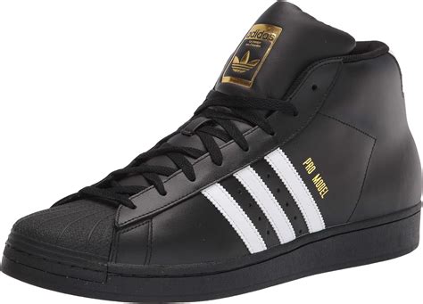 Adidas Originals Mens Pro Model Sneaker Black White Gold Foil 12