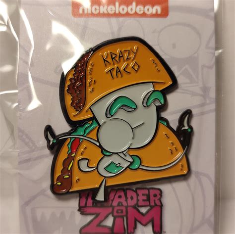 Nickelodeon Invader Zim Gir Kracy Taco Collectible Enamel Pin Grailed