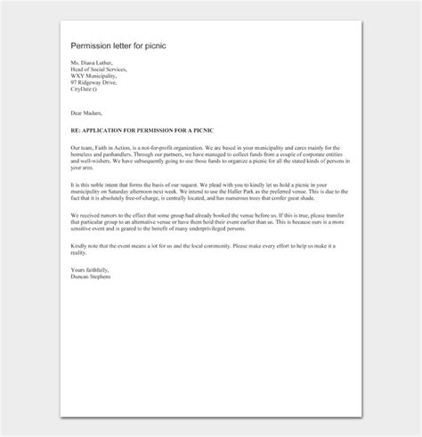 22 Permission Letters How To Write Templates And Samples Letter