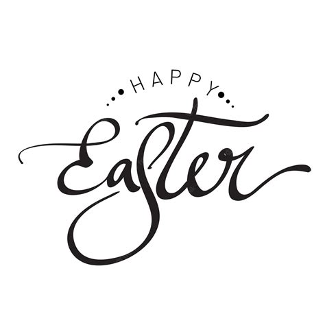 Premium Vector Happy Easter Lettering Black And White Calligraphy Phrase