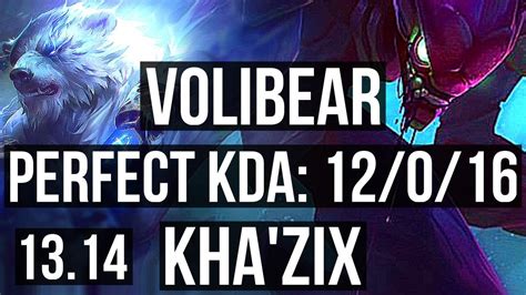 VOLIBEAR Vs KHA ZIX JNG 12 0 16 Rank 2 Voli Legendary 300 Games