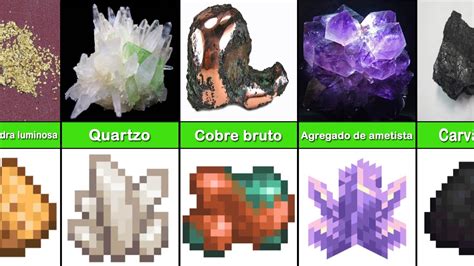 Compara O De Min Rios E Minerais Do Minecraft Na Vida Real