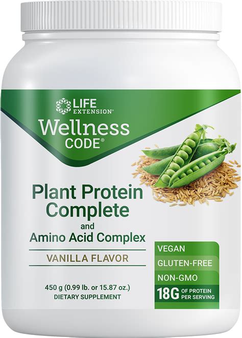 Plant Protein Complete And Amino Acid Complex. Vanilla Flavor, 450 ...