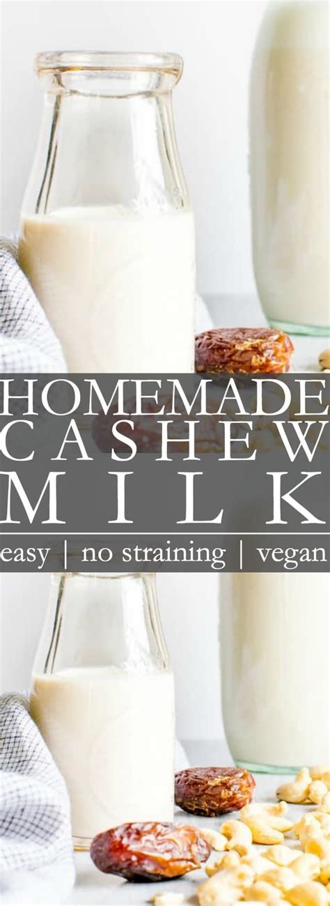 5 Minute Homemade Cashew Milk Recipe No Strain Vanilla And Bean