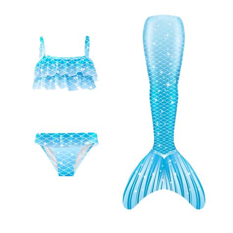 Hiijoy Big Girl S Bikini Tail Swimsuit Fish Scale Print Bathing Suit Piece Walmart