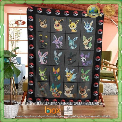 Hot Fleece Blanket Eevee Evolution Form Custom Pokemon Boxbox Branding Luxury T Shirts Online