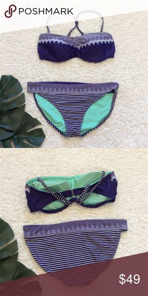 Athleta Swim Bikini Purple Print D Dd Large