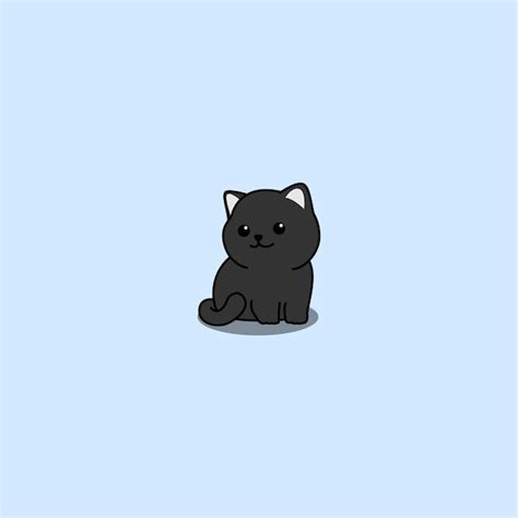 Premium Vector Cute Black Cat Sitting Cartoon Vector Illustration