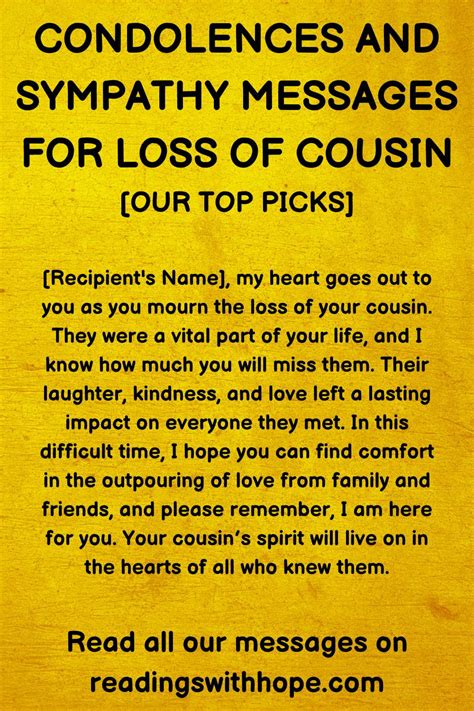 Condolences And Sympathy Messages For Loss Of Cousin