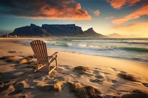 Premium Ai Image Sunset Over Table Mountain Cape Town South Africa