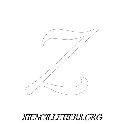 5 Inch Free Printable Individual 172 Calligraphy Uppercase Letter Stencils Stencil Letters Org