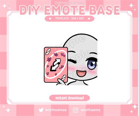 Diy Custom Emote Base For Twitch Discord Draw Your Own Chibi Etsy