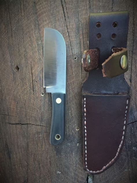 Small Rigging Knife with Black Micarta Grips and Handmade Leather ...