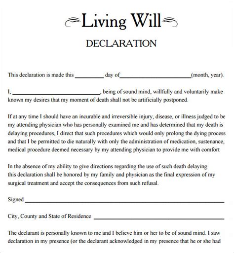 Free 8 Sample Living Wills In Pdf