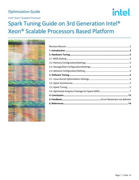 PDF Spark Tuning Guide On 3rd Generation Intel Xeon Scalable