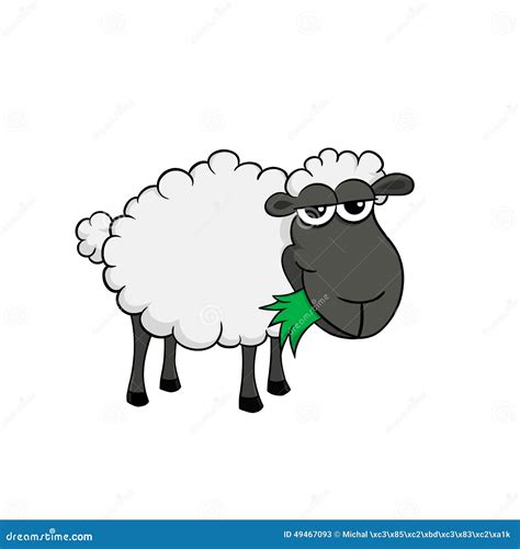 Sheep Eating Flowers Cartoon Vector | CartoonDealer.com #47656221