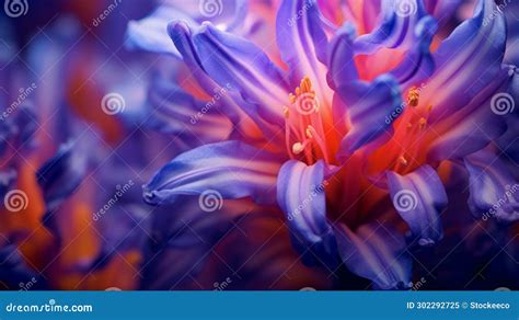 Vibrant Ultraviolet Hyacinth Flower In Close Up Photography Stock