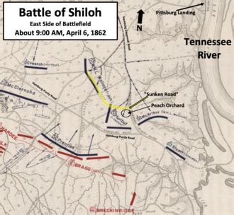 Battle Of Shiloh Civil War Map