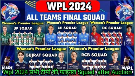 Wpl All Teams Final Squad Wpl All Teams Squad Players List