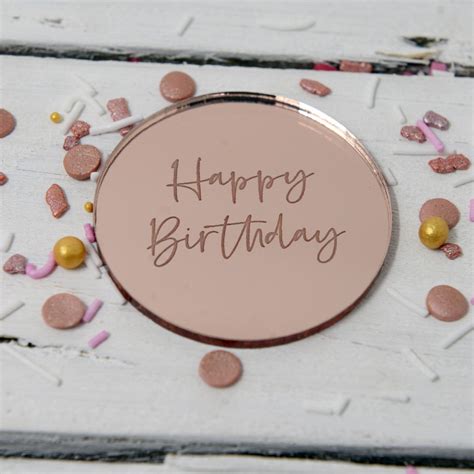 Cupcake Disc Cupcake Topper Acrylic Disc Happy Birthday Etsy Uk