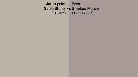 Jotun Paint Sable Stone 10342 Vs Behr Smoked Mauve Ppu17 12 Side By