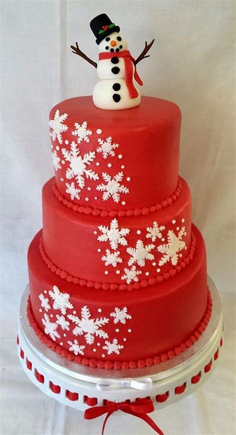 Snowflake Snowman Cake Decorated Cake By Christie S Cakesdecor