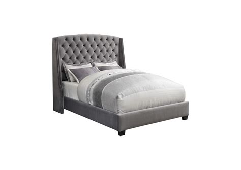 Pissarro Eastern King Tufted Upholstered Bed Grey