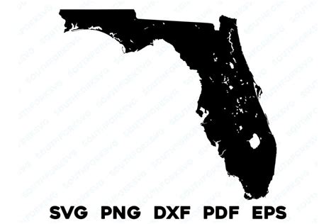 Florida State Map Shape Outline Silhouette SVG PNG (3248394)