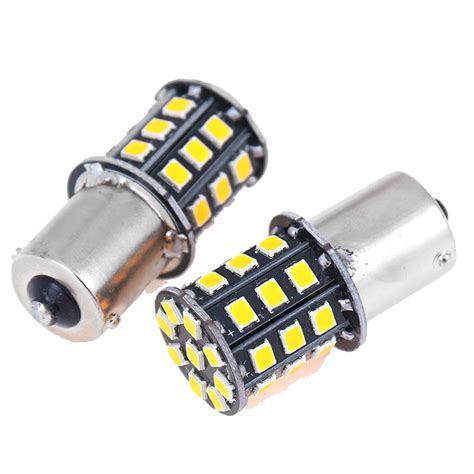 2PCS BA15S 7507 PY21W 1156PY High Power Amber Yellow 33 SMD 2835 LED