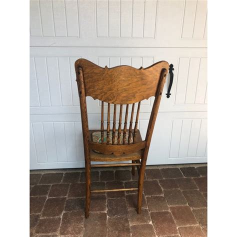 Antique Pressed Back Oak Chairs Set Of 6 Chairish