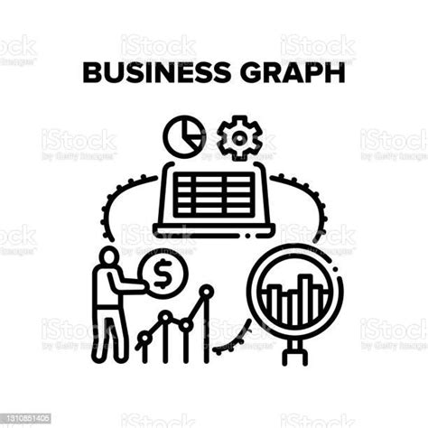 Business Graph Vector Black Illustration Stock Illustration Download Image Now Achievement