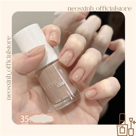 Sơn Móng Tay Beyewliy 10ml Màu Nude Đen Trắng Trong Suốt Kim Tuyến Pastel Tím Neosxinh Nails