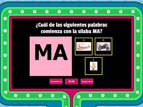 Silaba Inicial Consonante M Gameshow Quiz