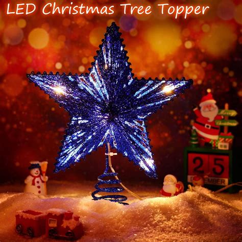 Christmas 10" Springy Star with 20 LED Lights - Christmas Tree Top Star ...