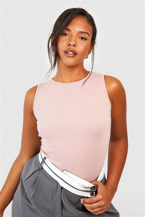 Blush Plus Racer Rib Bodysuit Boohoo Uk