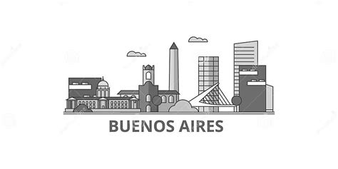 Argentina Buenos Aires City City Skyline Isolated Vector Illustration