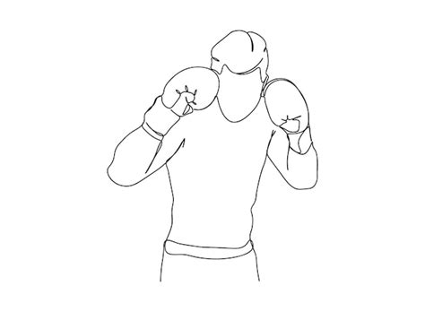 El dibujo de arte de una sola línea de boxing player continúa la