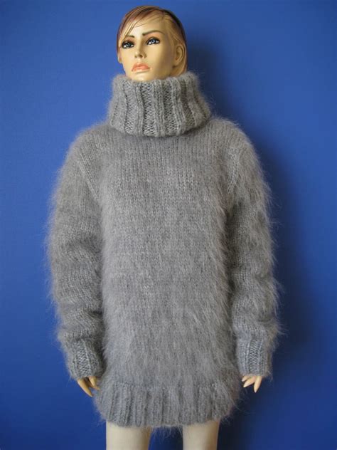 New Hand Knitted Mohair Extra Thick Sweater Turtleneck All Etsy