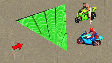 SPIDERMAN Motorcycles And FRANKLIN Motorcycles With Speed Ramp Obstacle