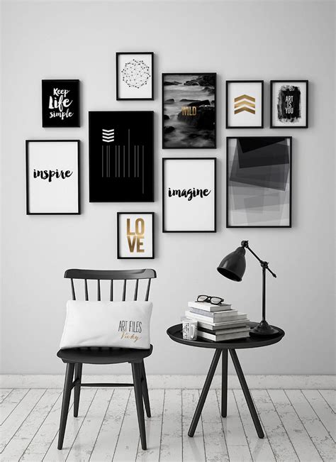 Black And White Art Prints Set Of 10 Prints Poster 10 Art Etsy