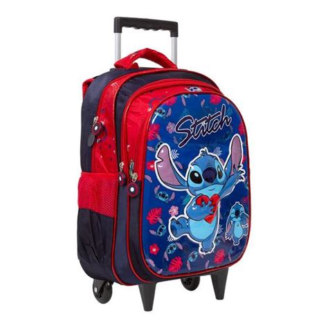 Mochila Escolar Menina Lilo Stitch Rodinha Reforçada TOYS 2U