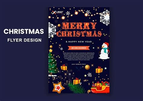 Premium Vector Modern Christmas Party Poster Design Template