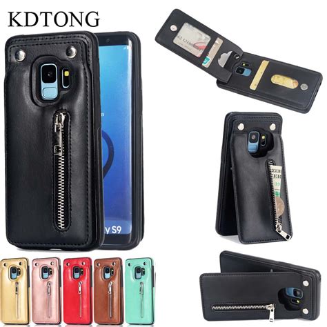 Funda KDTONG Para Samsung Galaxy S8 S9 Plus Funda De Cuero Con