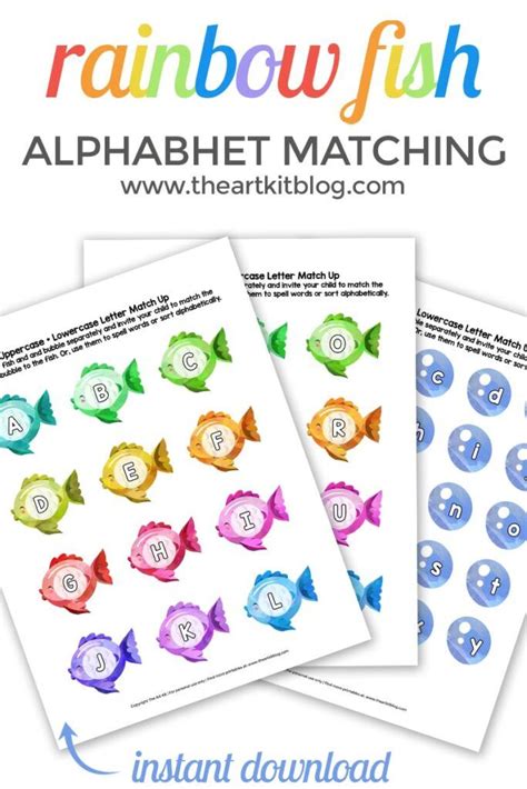 Rainbow Fish Alphabet Uppercase And Lowercase Match Up Printable Pack