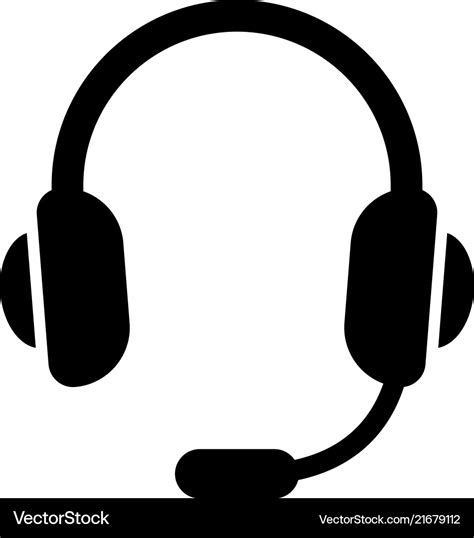 Headset Support Headphone Flat Icon Royalty Free Vector