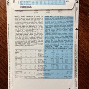 Butterick 6555 Uncut Swimwear Pattern Bikini Swimsuit One Piece Swimsuit Dolman Sleeve