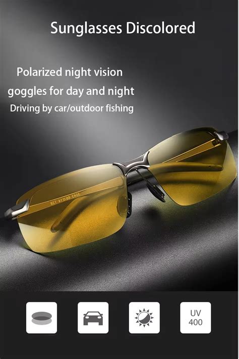 9Ten – Photochromic Night Driving Glasses UV-400 Polarized Night Vision ...