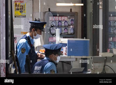 Tokyo Japan 22nd Oct 2022 Tokyo Metropolitan Police Officers Keep A