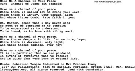 Wedding Hymns And Songs Make Me A Channel Of Your Peace Txt Lyrics