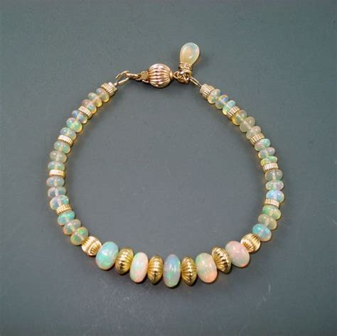 Opal Bracelet Ethiopian Fire Opals Vermeil Spacers And Box Etsy